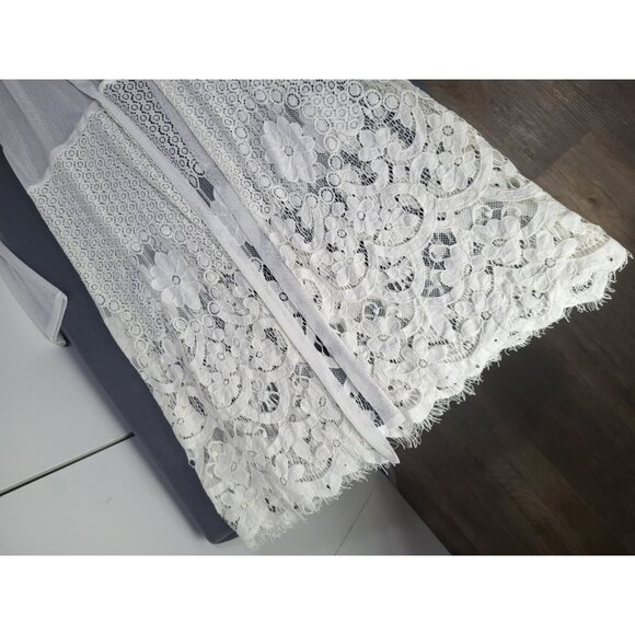 EMBER Women's LG Sheer Boho Kimono Open Cardigan Lace Beach Feminine Coastal - Picture 9 of 11